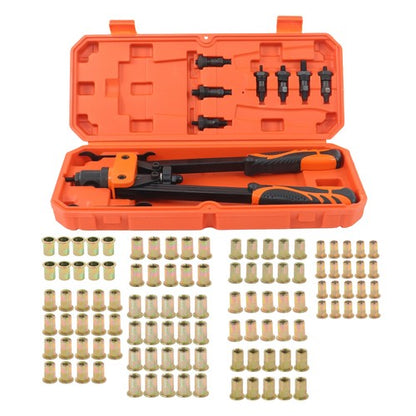 14" Rivet Nut Tool Kit Metric & Inch Mandrels 70pcs Rivnuts Nuts & 7 mandrels