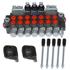 Hydraulic Backhoe Directional Control Valve w/ 2 Joysticks, 6 Spool, 11 GPM