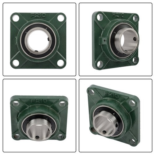 Self-Aligning UCF210-32 Pillow Block Bearing Solid Base 2" Bore 4-Bolt 2Pcs