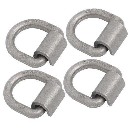 4 Pack 3/4" Heavy Duty Weld On Forged D Rings with Welding Clips, 26,500 lbs