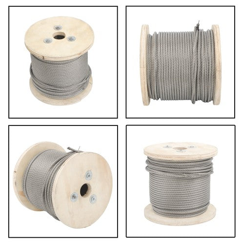 T304 3/16 Inch Stainless Steel Cable 7x19 Strands 250FT 3700 lbs Steel Wire Rope