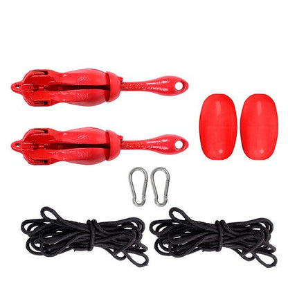 2 Pack Marine Kayak Folding Anchor Kit 3.3Lb W/26.2Ft Rope For PWC Canoe Jet Ski