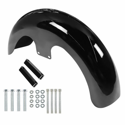 NEW 23" Wrap Front Fender Gloss Black For Touring Road King Electra Glide FLHR