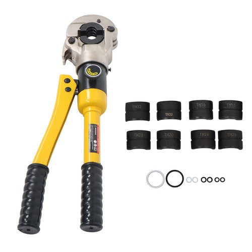 Hydraulic Pipe Cutter Copper Tube Fittings Crimping Tool w/ 1/2 3/4 & 1-inch Jaw