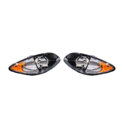 For 2008-2016 International ProStar Black Housing Projector Headlights Pairs