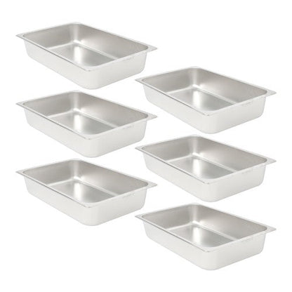 4 Inch Deep Restaurant Steam Table Pans 6 Pack Full Size Without Lid