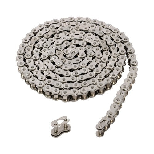 #60 Roller Chain 10 Feet with 2 Connecting Links, Carbon Steel Chain
