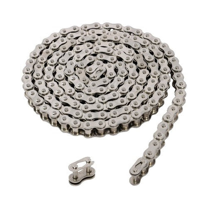 #60 Roller Chain 10 Feet with 2 Connecting Links, Carbon Steel Chain