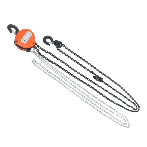 Hand chain hoist carbon steel orange 2 tons/4400 lbs 10 feet 360° swivel hook