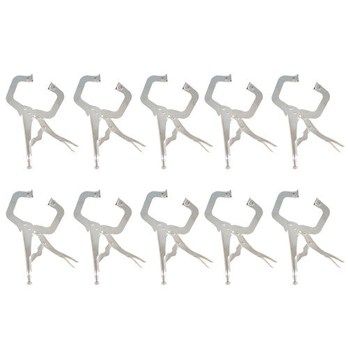 10 pc 11" Swivel Pad Locking C-Clamp Locking Pliers Entrained Rotary Gasket US