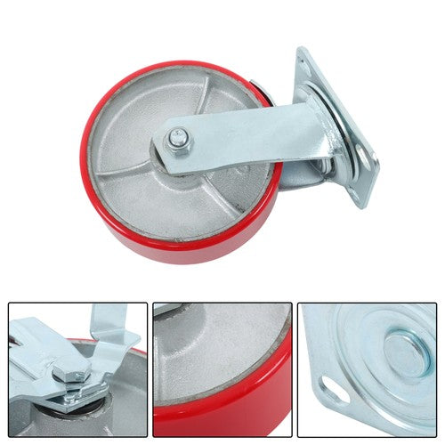 1 Pack 6" Casters Heavy Duty Industrial Caster Wheels Polyurethane Swivel Caster