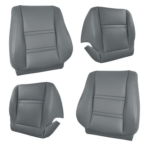 Leather FIT For Toyota Land Cruiser 1990-97 Driver & Passenger Seat Cover Gray