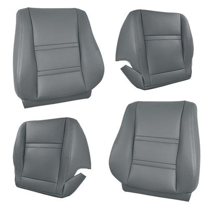Leather FIT For Toyota Land Cruiser 1990-97 Driver & Passenger Seat Cover Gray