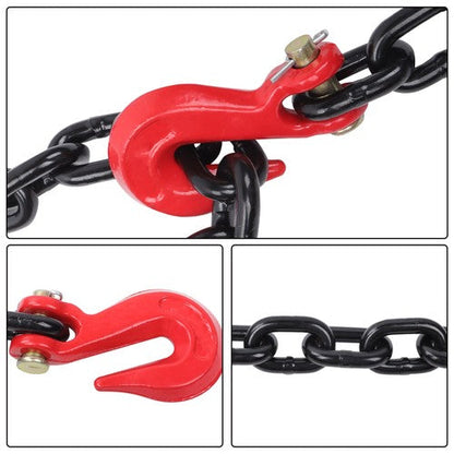 4PCS Binder Chain 3/8'' X 10' Grade 80 Transport Tow Chain Grab Hooks 7100 LBS