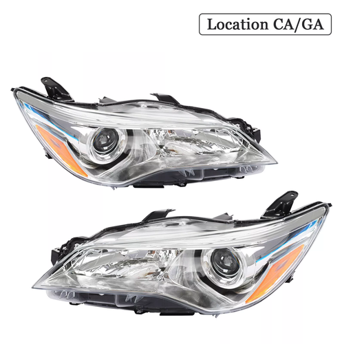 Projector Headlight Assembly Chrome LH RH for 2015-2017 for Toyota Camry