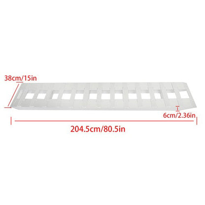 2Pcs Aluminum 80"×15" Ramps 6000 LBS Hook End Knife For Truck Car Auto Trailer