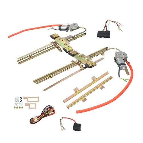 Set 2 Door Street Hot Rat Rod Flat Glass Power Window w/ Switches Wiring NEW