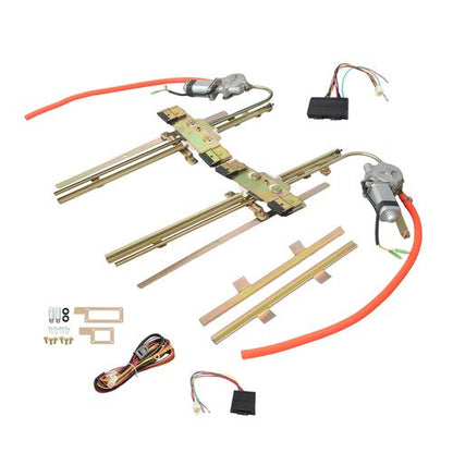 Set 2 Door Street Hot Rat Rod Flat Glass Power Window w/ Switches Wiring NEW