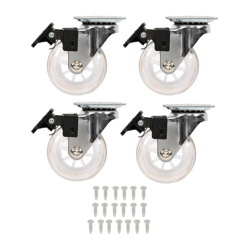 2 Inch Caster Wheels Set of 4 Heavy Duty Locking Casters with brake white