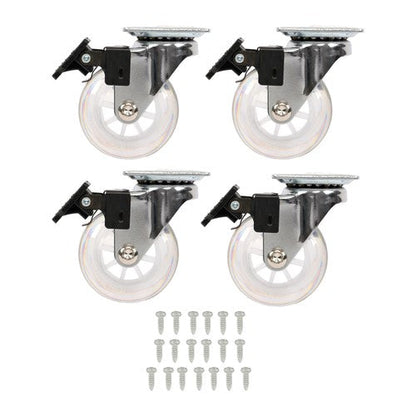 2 Inch Caster Wheels Set of 4 Heavy Duty Locking Casters with brake white