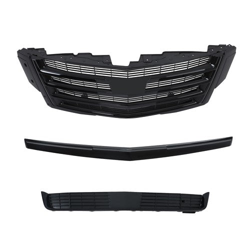Gloss Black Front Center Mesh Grille Fit For Cadillac Escalade 2015-2020 3Pcs