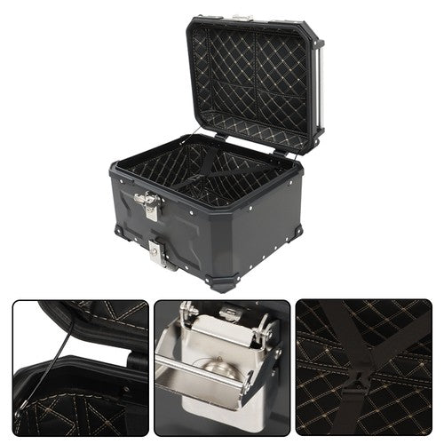 55L Motorcycle Top Case Tail Box Waterproof Luggage Scooter Trunk Storage Black