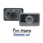 4x6" Clear Glass Diamond Cut Headlights Headlamps For 1980-1986 Chevy C10 Pickup