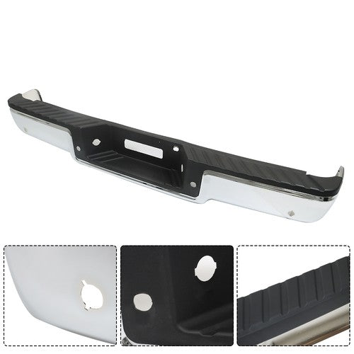 Rear Chrome Step Bumper Assembly For Ford F150 04-06 W/ Object Sensor Holes