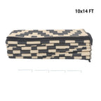 10x14 ft Waterproof Outdoor Rug Outdoor Plastic Straw Rug Carpet Black & Beige