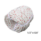 1/2 'X 120'High Strength Braided Rope Breaking Strength 1160 Pounds White Red