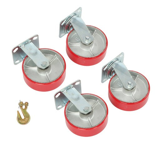 4 Pack Swivel Caster Wheels 6" × 2" Polyurethane 4800Lbs (2 Swivel & 2 Rigid)