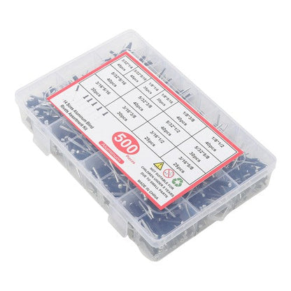 500pcs Aluminum Rivet Kit 14 Sizes Assorted Blind Rivets Storage Case DIY Use