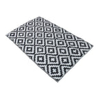 Waterproof Outdoor Carpet Black & White 4x6FT Plastic Straw Rug For Camping
