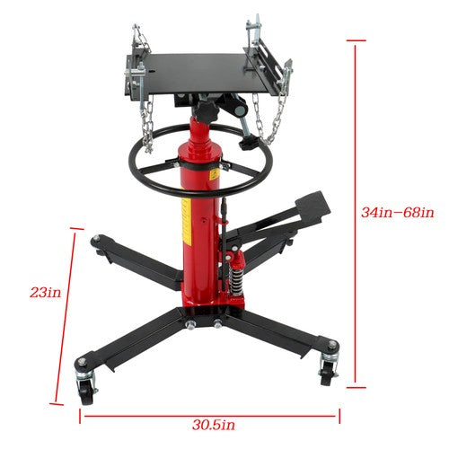 Hydraulic Transmission Jack 2-Stage 1322-1660LBS Capacity 360° Swivel Wheel