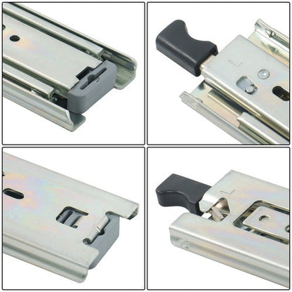 1 Pair of 16" Locking Drawer Slides Full Extension & Lock 150 lb Load Capacity