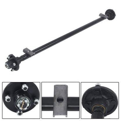 For trailers RVs trucks 4 lug-4' 57' Hub Face Trailer Axle w/ U-Bolt Kit 2000lbs