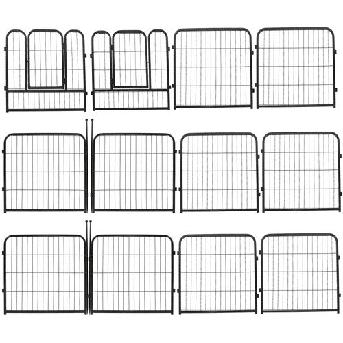 12 Panels 24x24 inch Dog Playpen Crate Fence Pet PlayPen Exercise Cage
