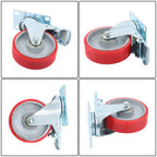 4 Inch Heavy Duty Casters, Swivel Caster Wheels with Brake, Polyurethane
