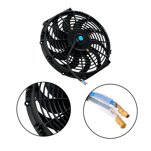 2× 12" Electric Radiator Cooling Slim Fans Push Pull Mount Black For Universal