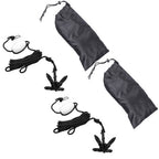 2-Pack Folding Anchor Set 0.7kg Black For Grapnel Boat Marine Kayak