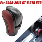 For 2008 2009 2010-2016 GT-R GTR R35 SHIFTER SHIFT LEVER KNOB RED BLACK LEATHER