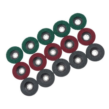 Flap Wheels Set 180# 320# 600# 5 Pcs of each Scour Flap Disc 15 Pcs 4.5 Inch