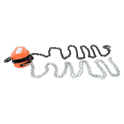 Manual Chain Hoist | 1 Ton / 2200 lbs Capacity | 2 Hooks Red | 10ft / 3m Lift