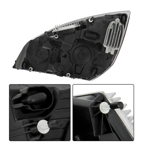 Right Headlight Assembly Black With LED Fit For Freightliner Cascadia 2018-2023