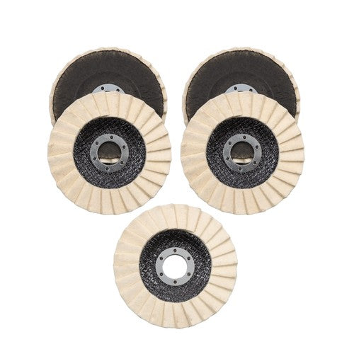 5PCS 4.5"×7/8" Felt Flap Disc Polishing Flap Discs Wool Flap Buffing Wheel Pad