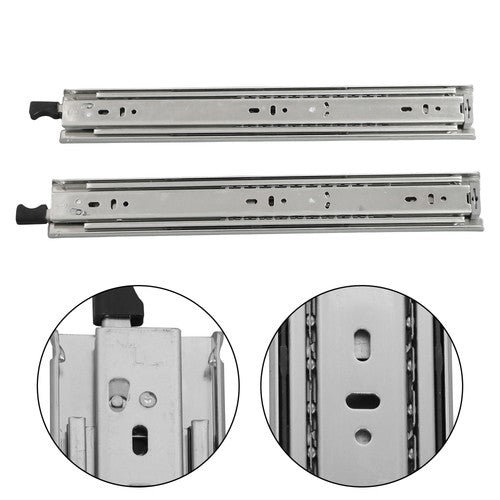 1 Pair 14 Inch Locking Drawer Slides Full Extension & Lock 150lbs Capacity