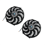 2× 12" Electric Radiator Cooling Slim Fans Push Pull Mount Black For Universal