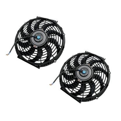 2× 12" Electric Radiator Cooling Slim Fans Push Pull Mount Black For Universal