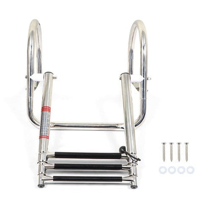 3 Steps Ladder Stainless Steel in-Board Telescoping For Marine Boat Yacht New
