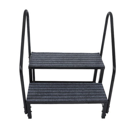 660lbs 2 Step RV Stairs Load Capacity Step Ladder Outdoor RV Steps (w/ Handrail)